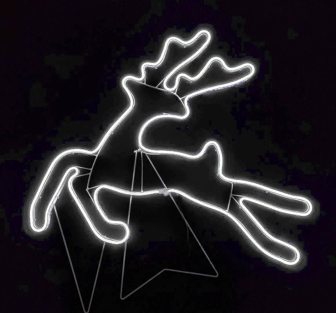 Christmas Jumping Reindeer Rope Lights Silhouette Outdoor Wall Garden Xmas Decor