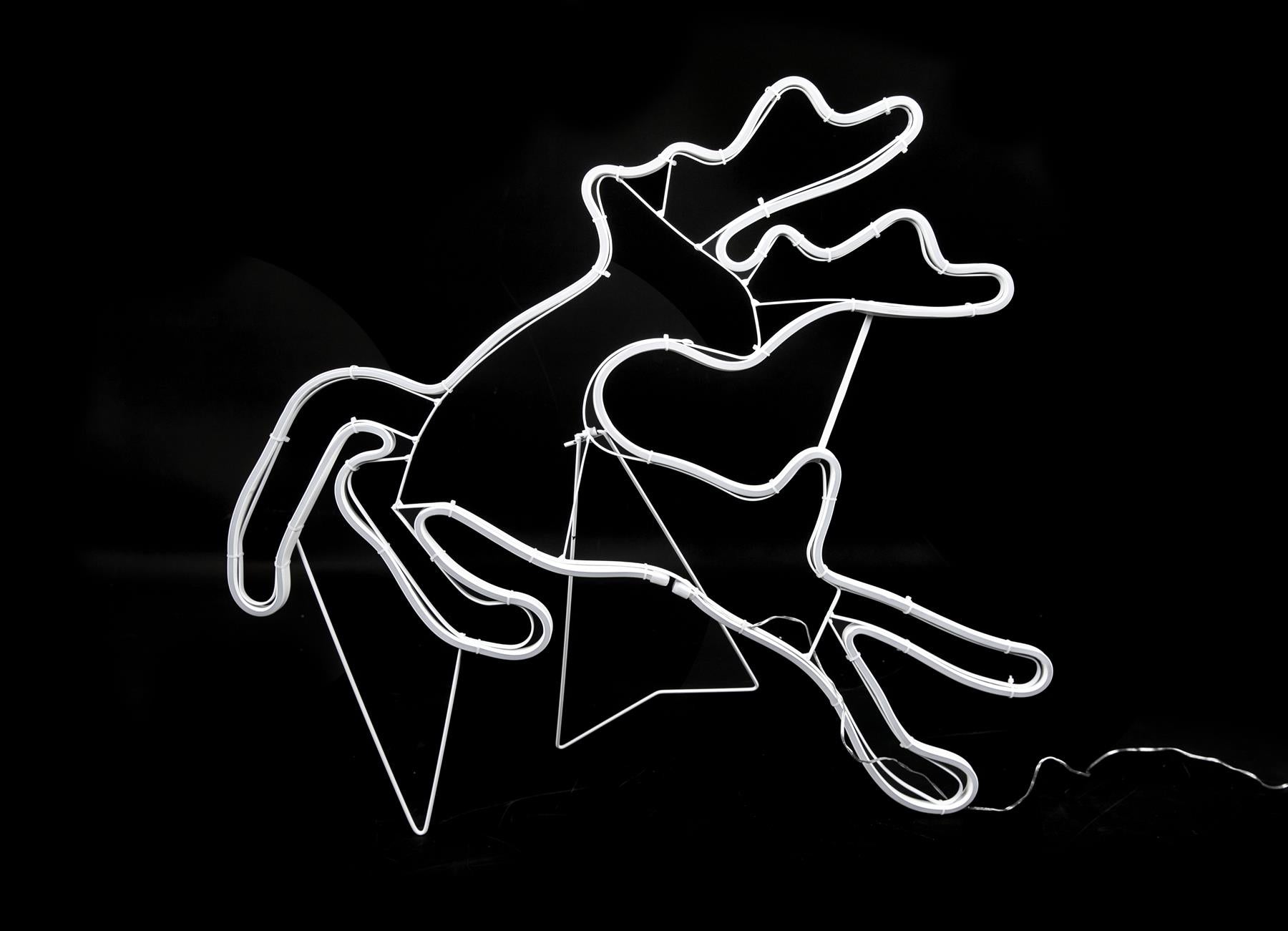 Christmas Jumping Reindeer Rope Lights Silhouette Outdoor Wall Garden Xmas Decor