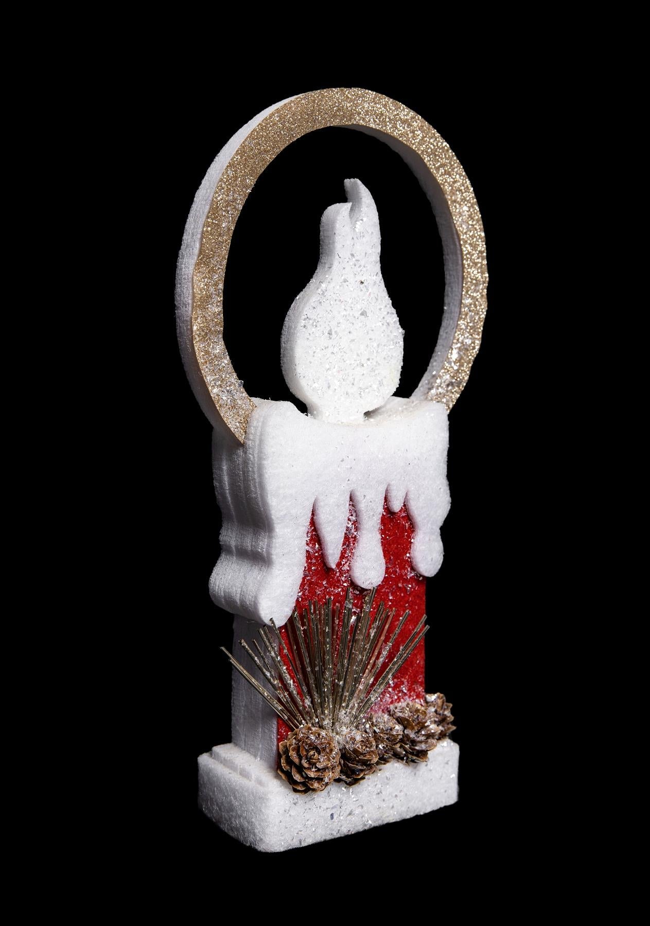 Pre Lit Christmas Decoration LED Candle Table Center Piece Window Xmas Gift 41cm