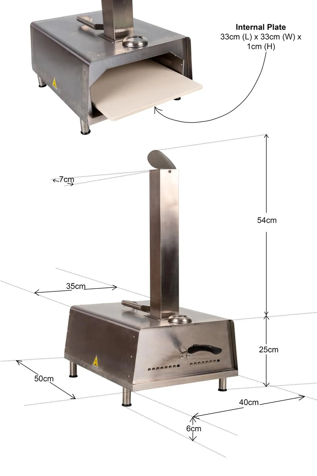 Portable Stainless Steel Charcoal Pizza Oven Grill