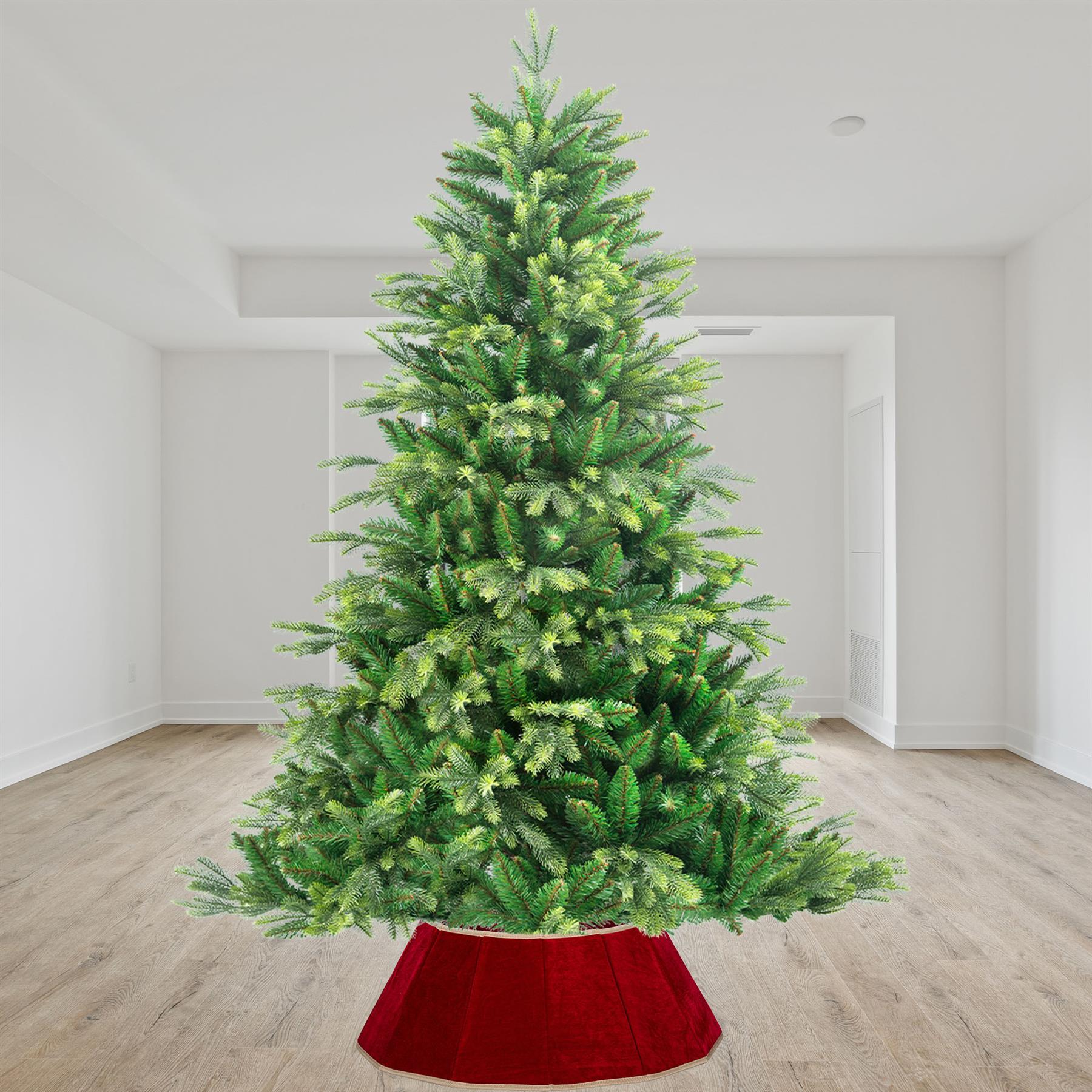 Red Diomand Shape Christmas Collar Fabric - Size: Bottom Dia 26.8Inch, Top Dia 17.3Inch,Height 9.8Inch