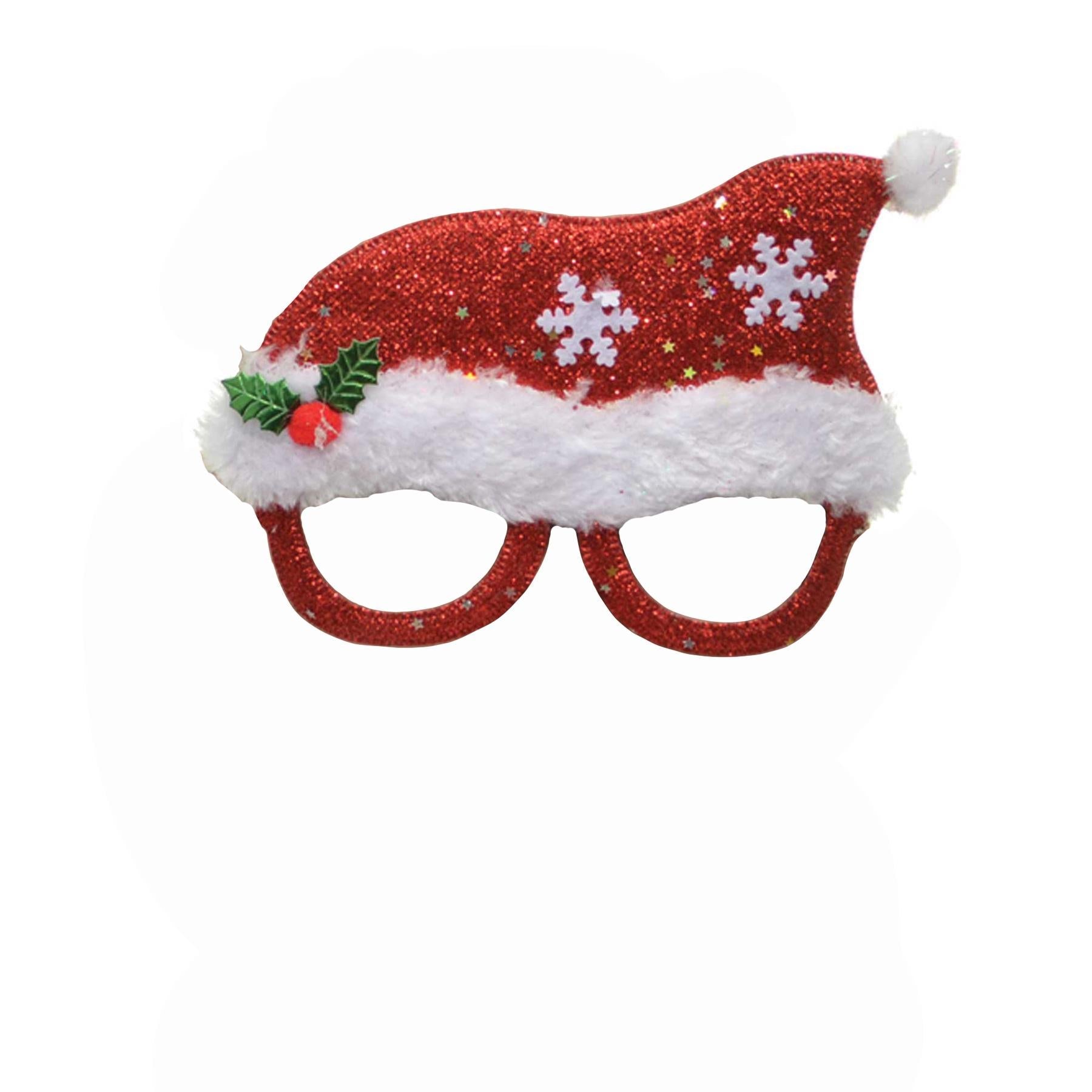 Santa Hat Christmas Sunglass Photo Prop Fancy Dress Xmas Novelty Party Accessory