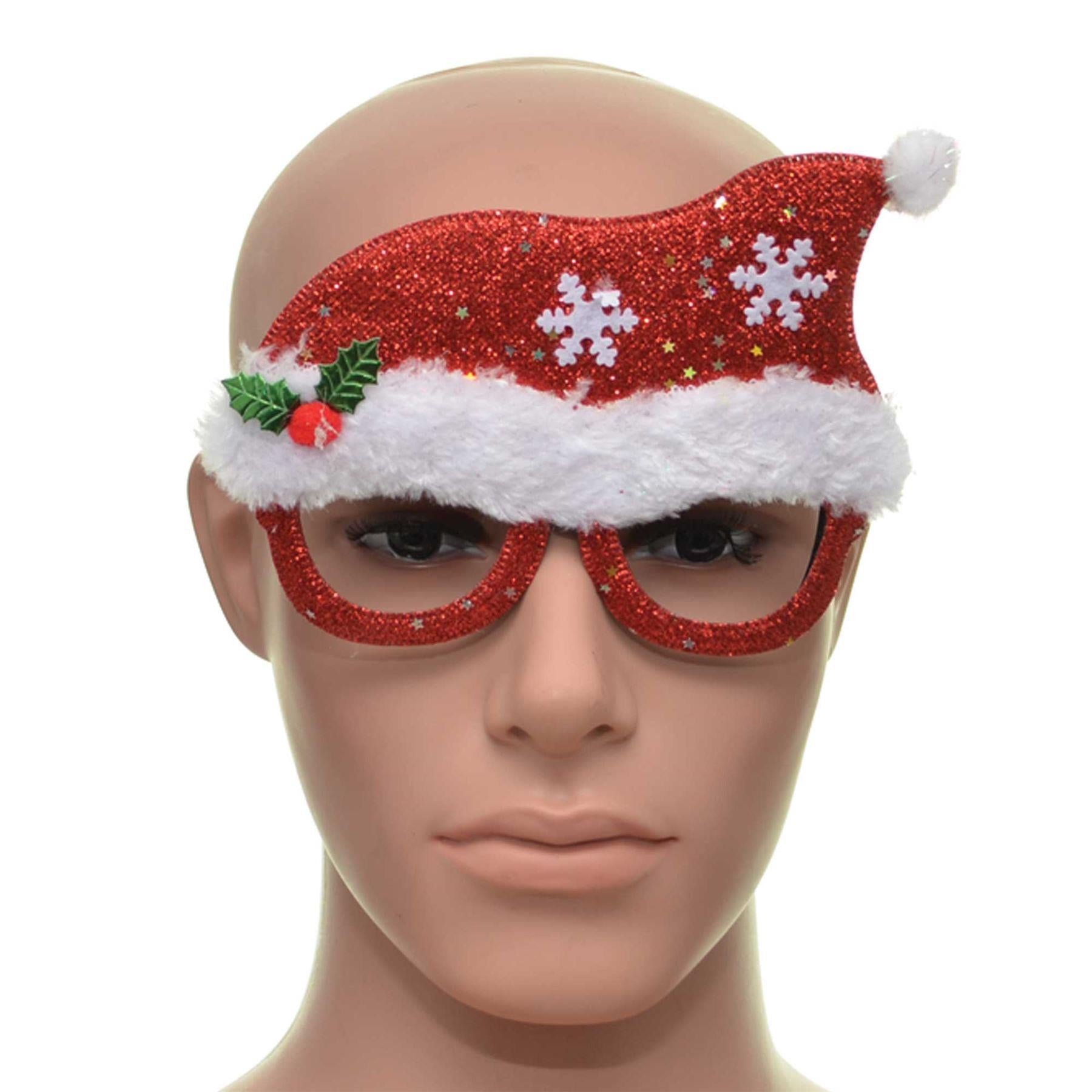 Red Santa Hat Christmas Glasses One Size Specs Fancy Xmas Dress Novelty Sunglasses Party Accessories