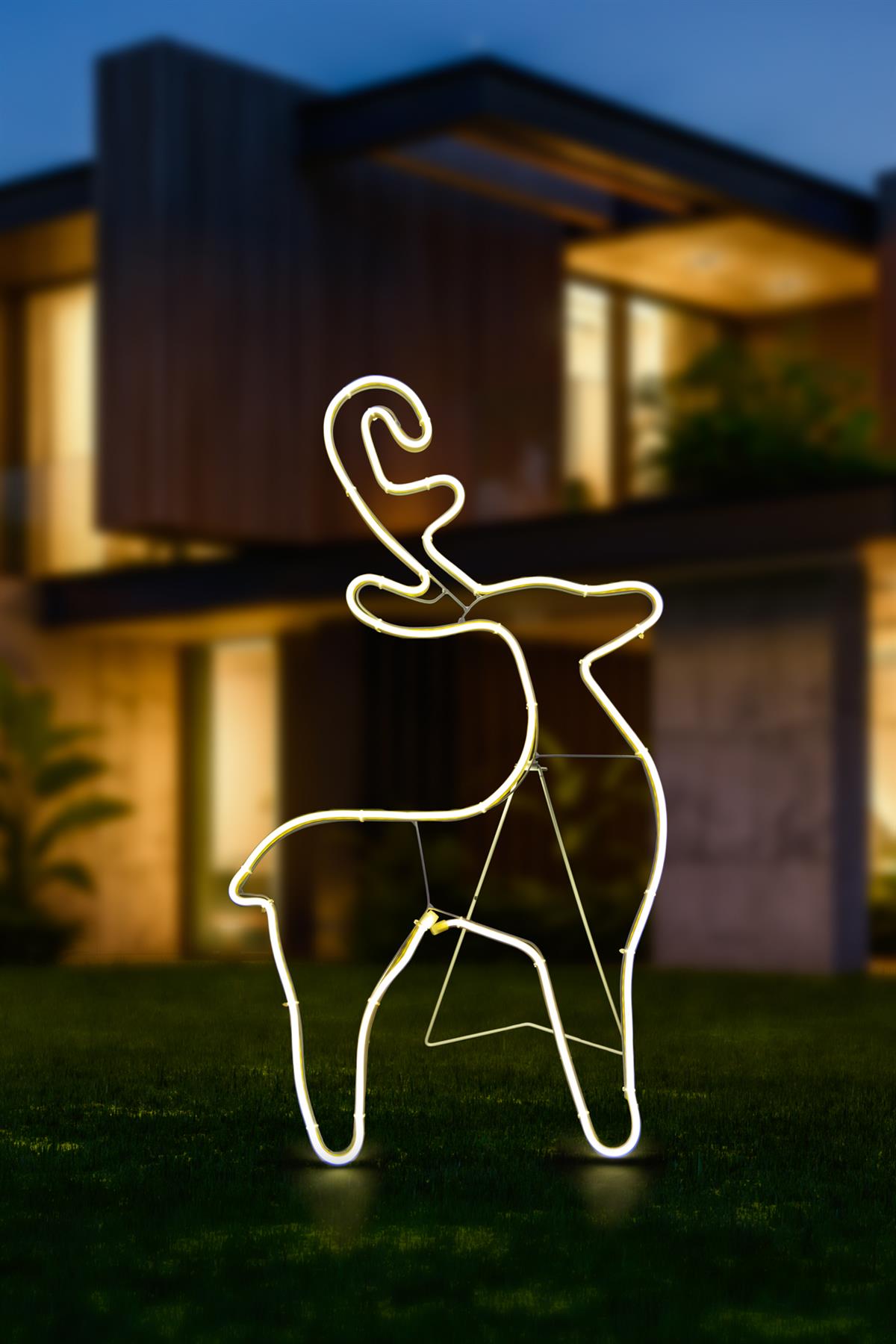 Neon Rope Light Silhouette Christmas Reindeer Calf Outdoor Wall Garden Decor UK