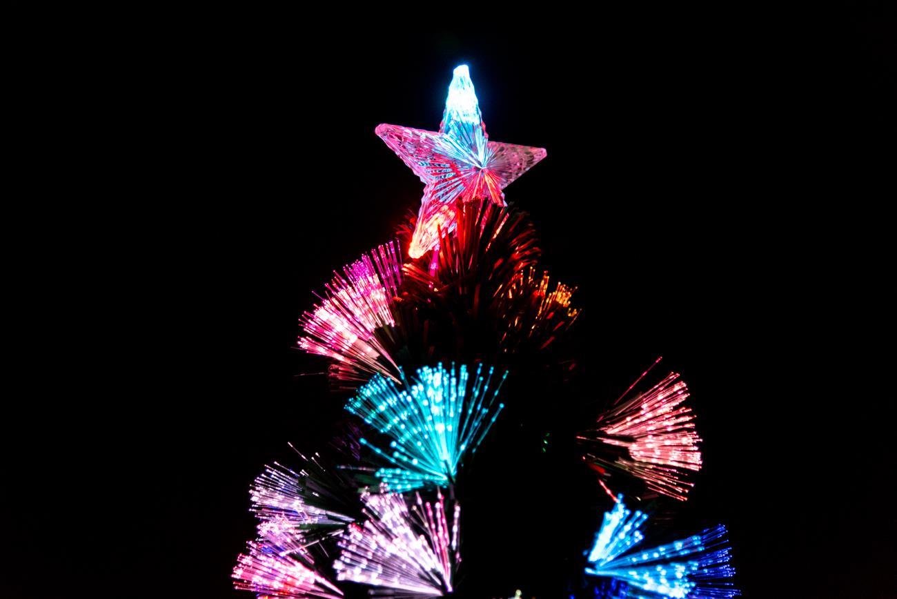 Pre Lit Christmas Tree Fiber Optic Pine LED Bauble Star Xmas Home Decoration 5FT