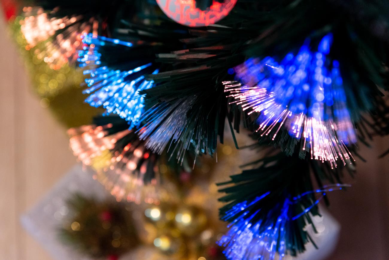 Pre Lit Christmas Tree Fiber Optic Pine LED Bauble Star Xmas Home Decoration 5FT