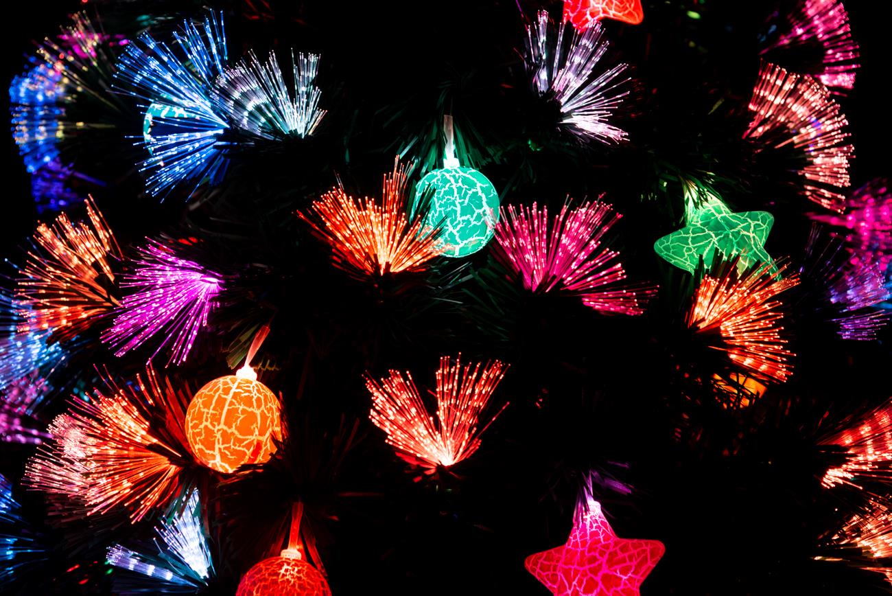 Pre Lit Christmas Tree Fiber Optic Pine LED Bauble Star Xmas Home Decoration 5FT