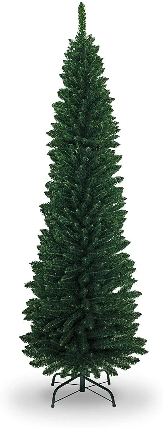 Green Christmas Tree Slim Pencil Artificial Bushy Pine XMAS Home Decoration 5FT