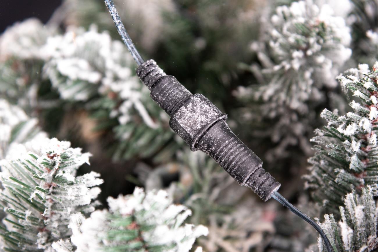 Christmas Tree Pre Lit Flocked Snow Covered Luxury Hinged Xmas Home Decor 6FT