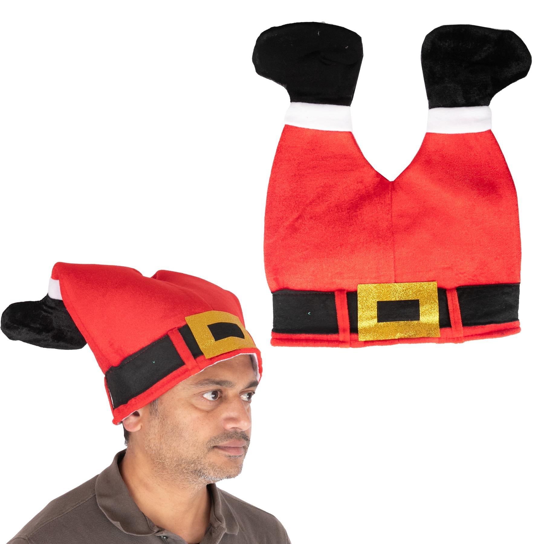 Christmas Hat Santa Leg Adult Fancy Dress Accessory Novelty Festive Xmas Party