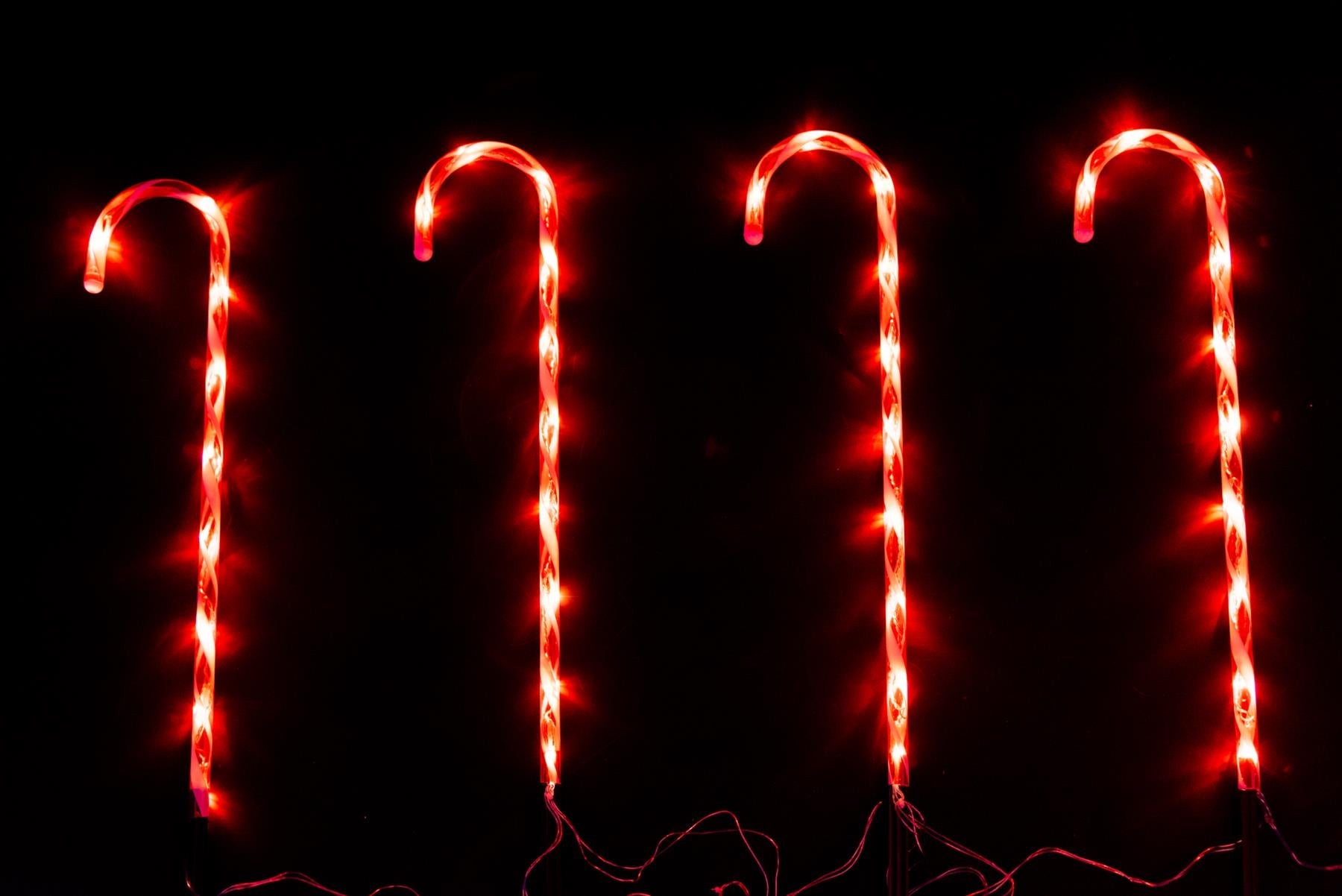 LED Candy Cane Christmas Garden Stake Light Lawn Pathway Outdoor Home Decor 4PCS