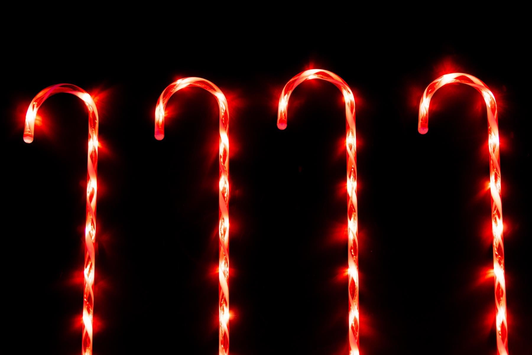 LED Candy Cane Christmas Garden Stake Light Lawn Pathway Outdoor Home Decor 4PCS