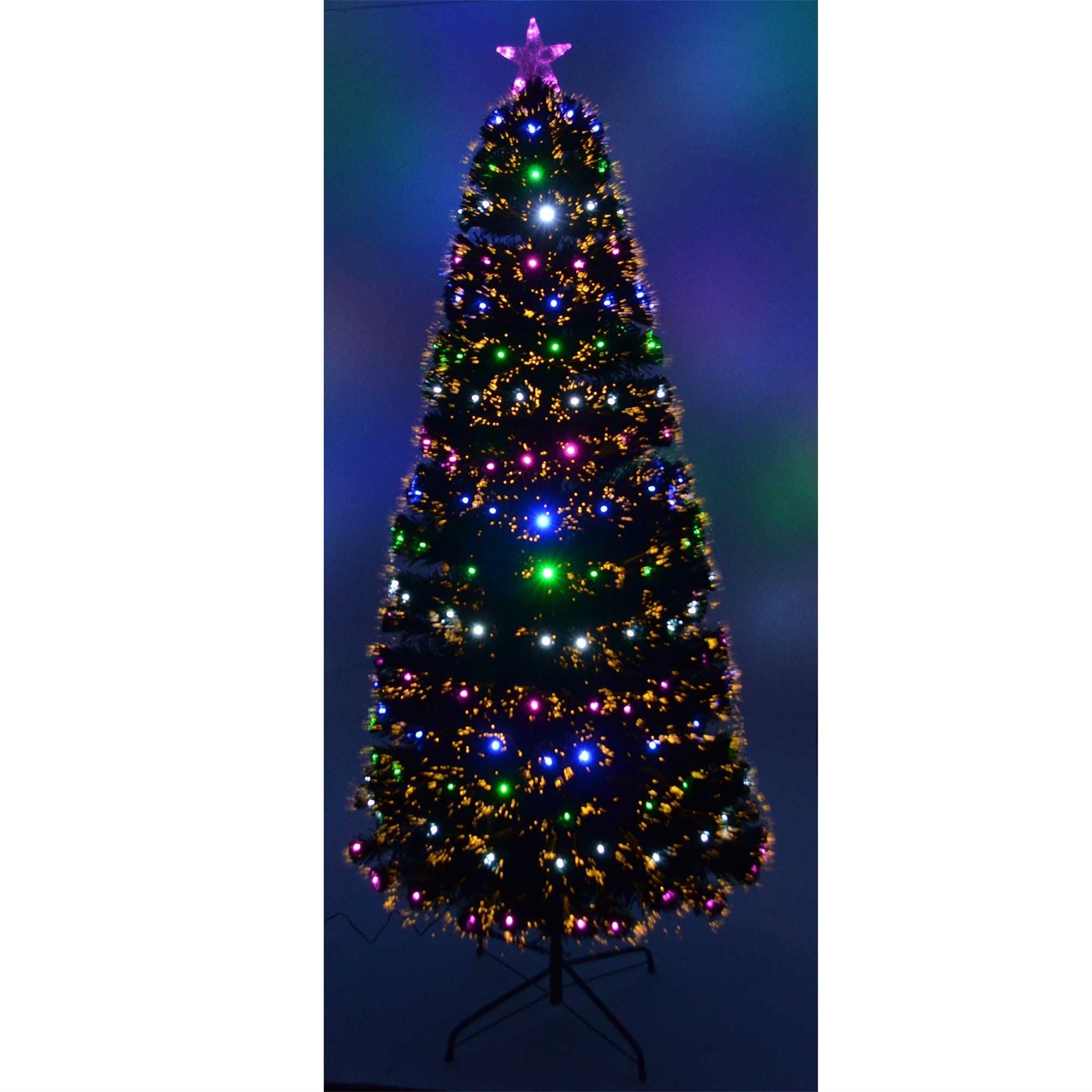 Pre-Lit Christmas Tree Fiber Optic Pine LED Lights Xmas Home Decor Galactic 4FT