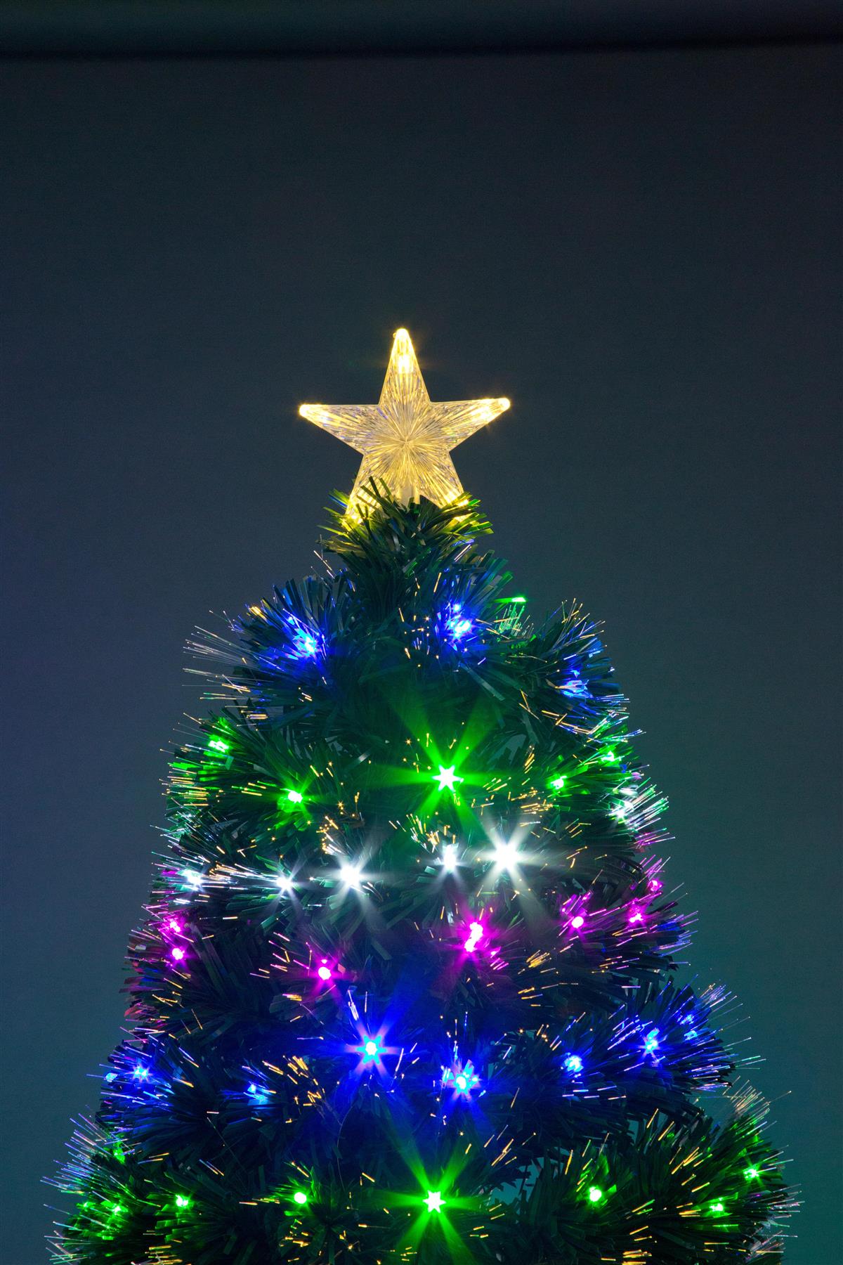 Pre-Lit Christmas Tree Fiber Optic Pine LED Lights Xmas Home Decor Galactic 4FT