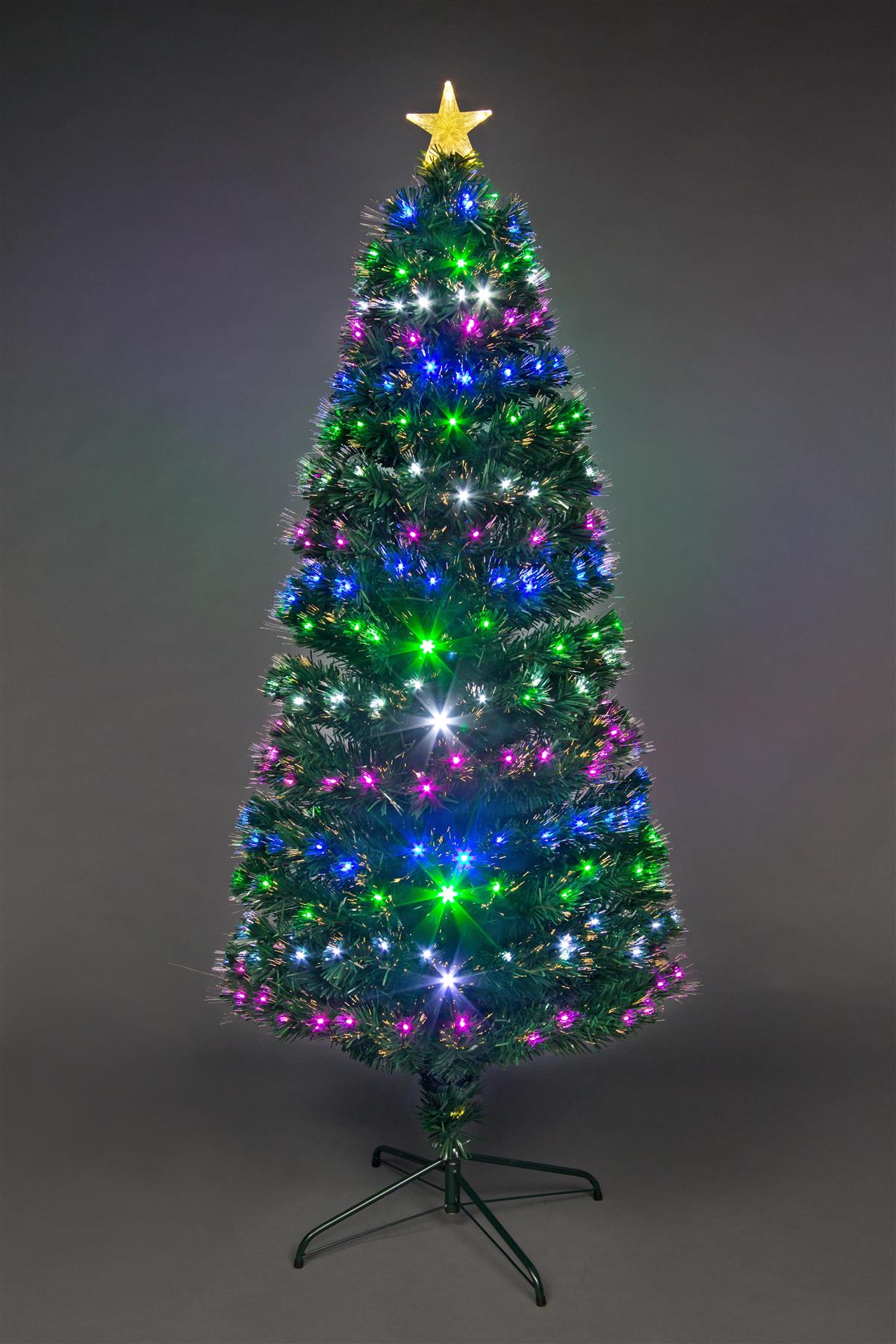 Pre-Lit Christmas Tree Fiber Optic Pine LED Lights Xmas Home Decor Galactic 4FT