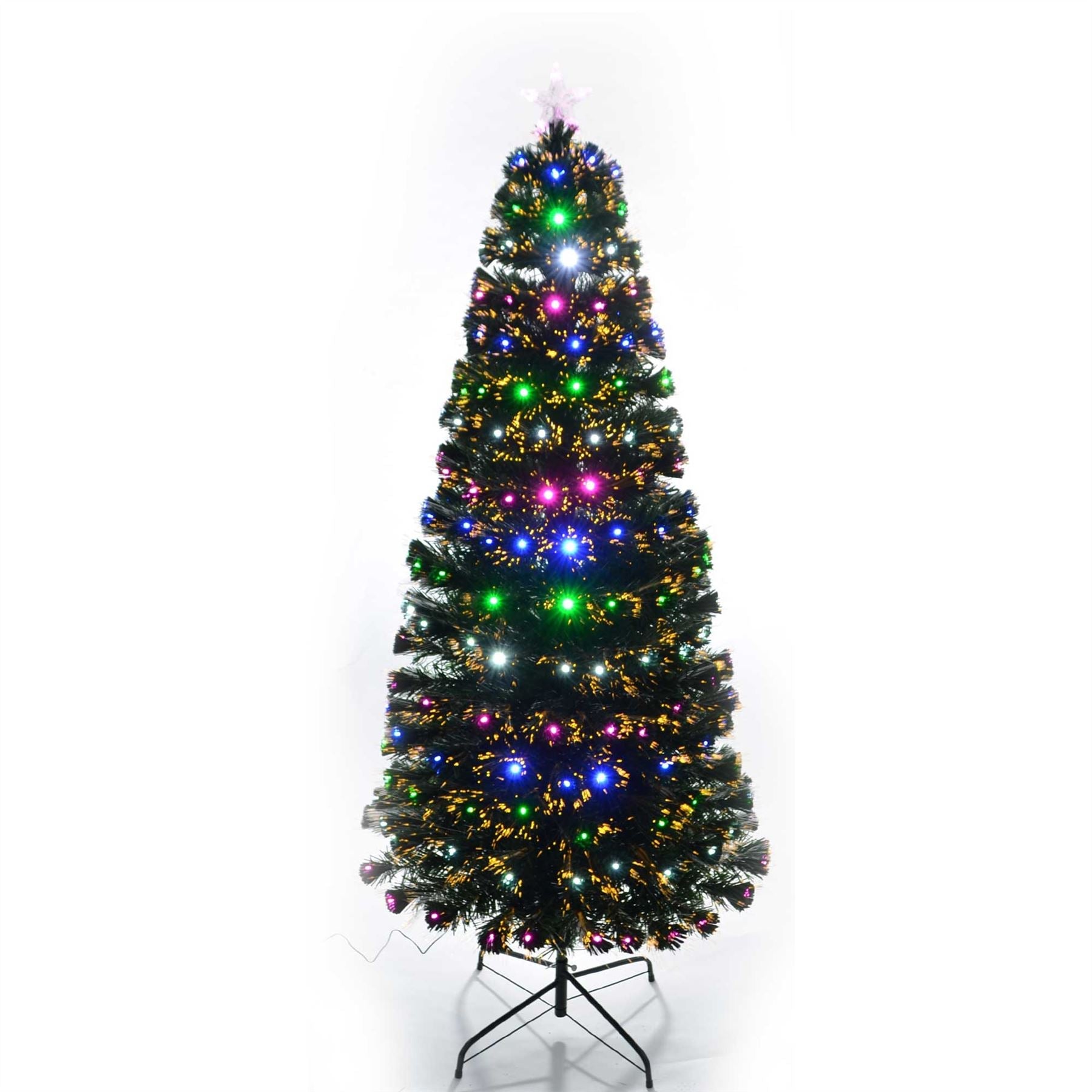 Pre-Lit Christmas Tree Fiber Optic Pine LED Lights Xmas Home Decor Galactic 4FT