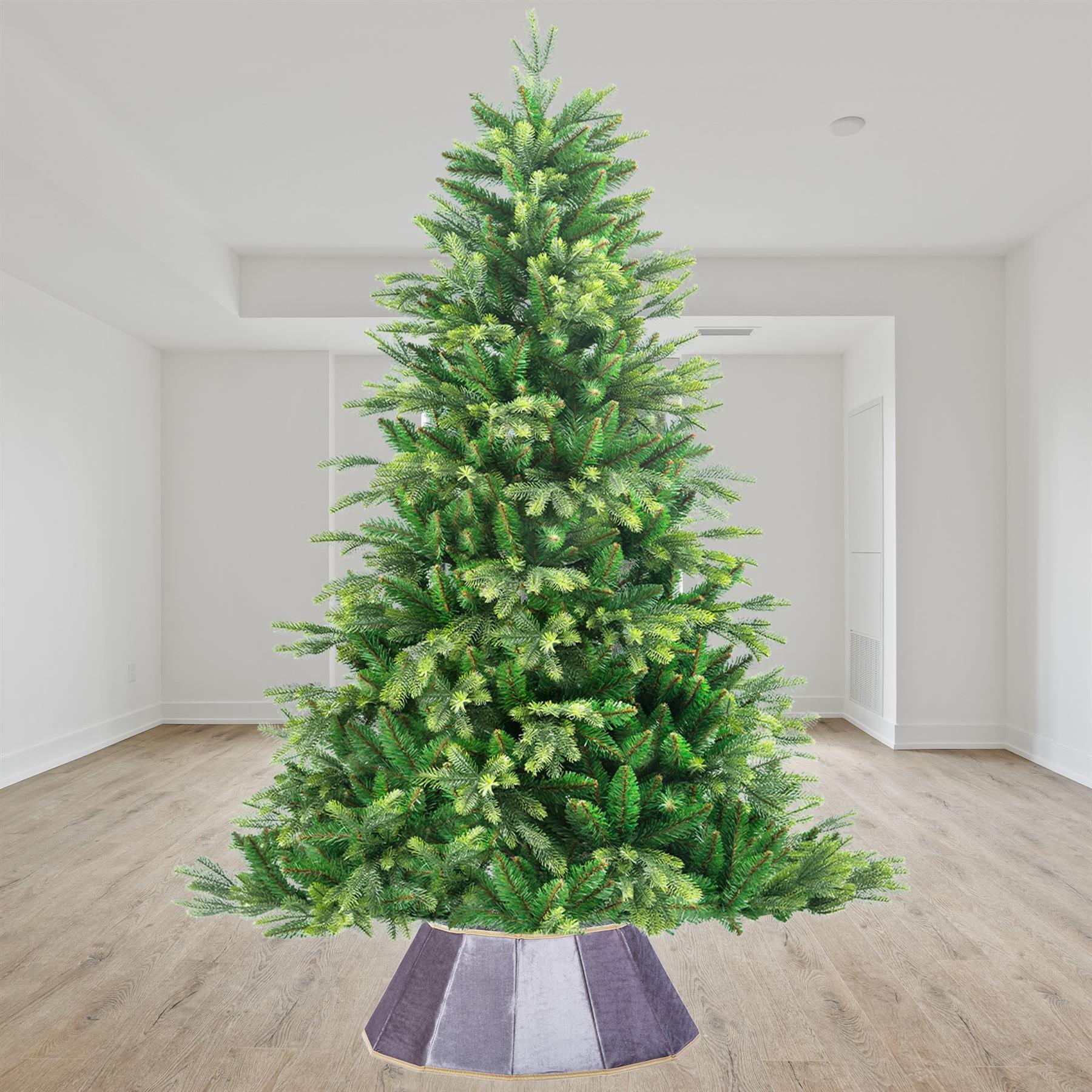 Silver Diomand Shape Christmas Collar Fabric - Size: Bottom Dia 26.8Inch, Top Dia 17.3Inch,Height 9.8Inch