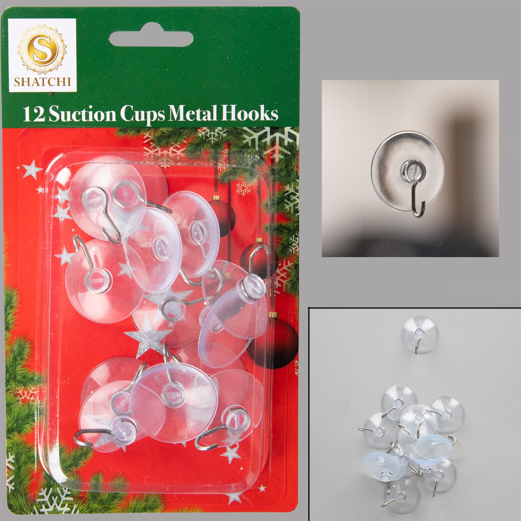 Heavy Duty Suction Hook Kitchen Bathroom Wall Sign Christmas Decoration 12p 33mm