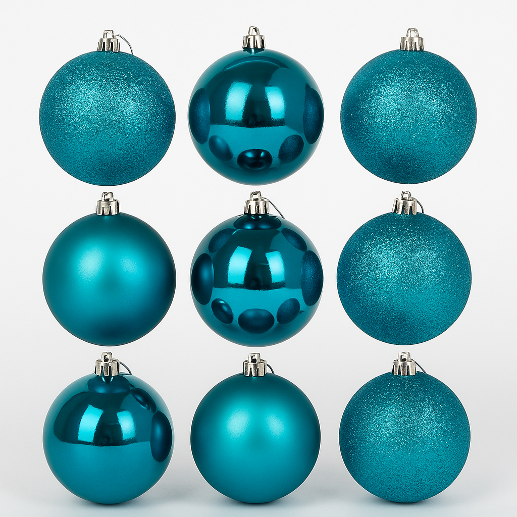 6X Christmas Baubles Tree Ornament Teal Blue Balls Xmas Hanging Decoration 60mm