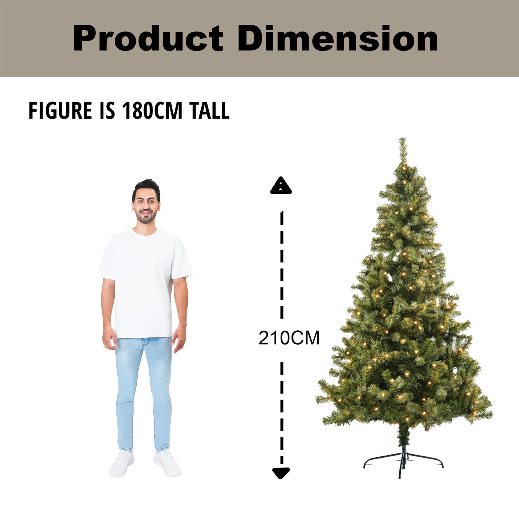 Pre-Lit Christmas Tree Green LED Lights Bushy Pine Outdoor XMAS Home Decor 7FT