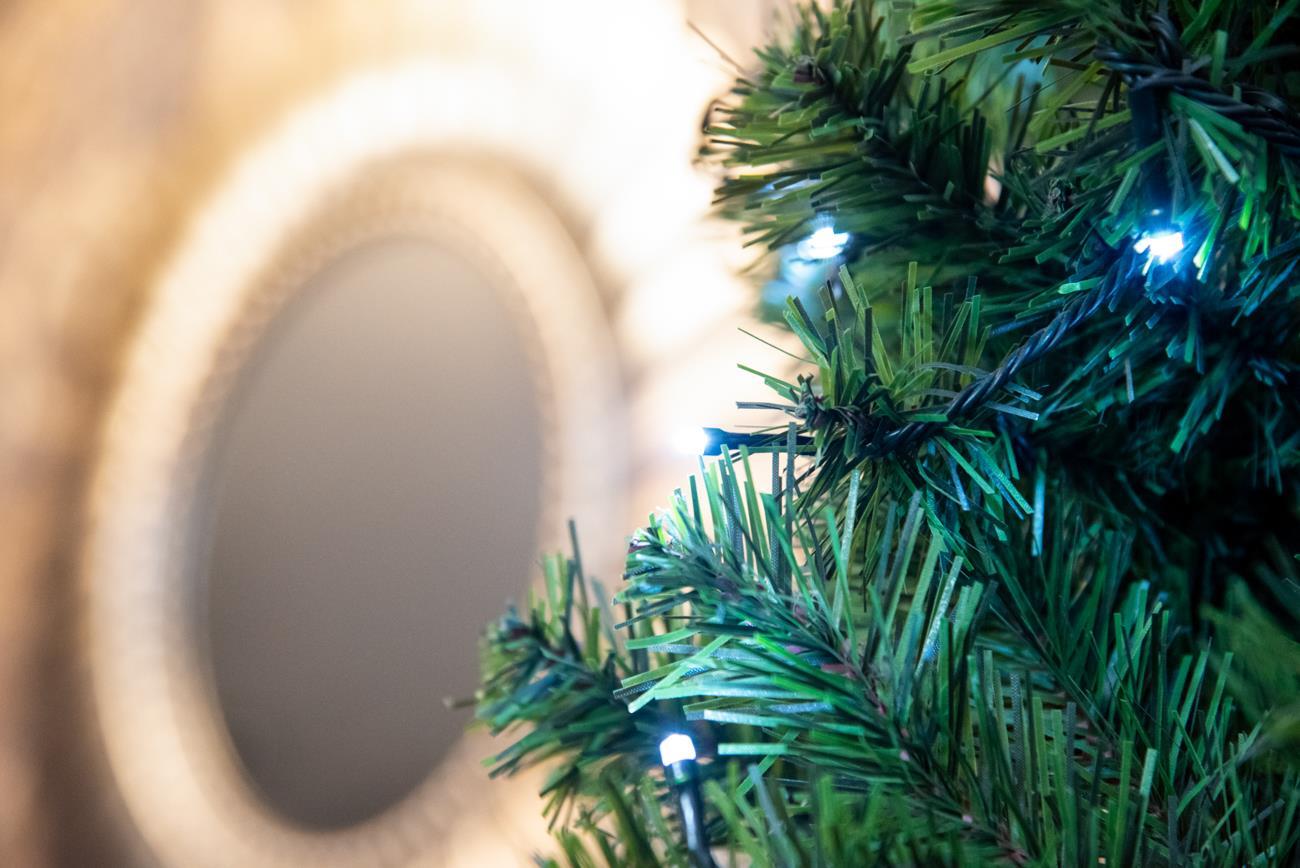 Pre-Lit Christmas Tree Green LED Lights Bushy Pine Outdoor XMAS Home Decor 6FT