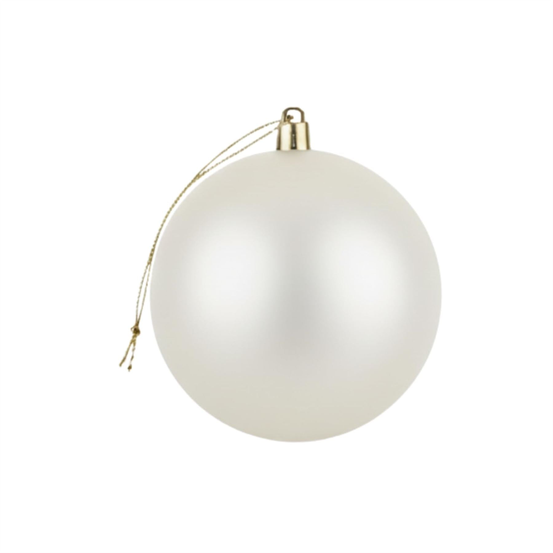 20cm White Matte Shatterproof Christmas Bauble – Elegant Festive Hanging Decoration