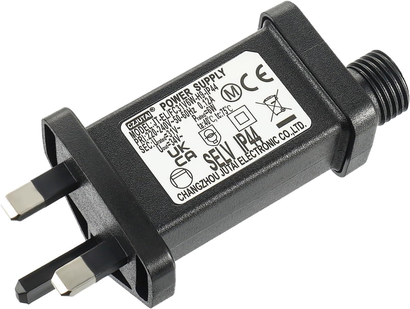 Transformer Plug for Christmas Lights 31v/6W Adapter with Timer Function, 8 Light Modes, Memory Function, IP44