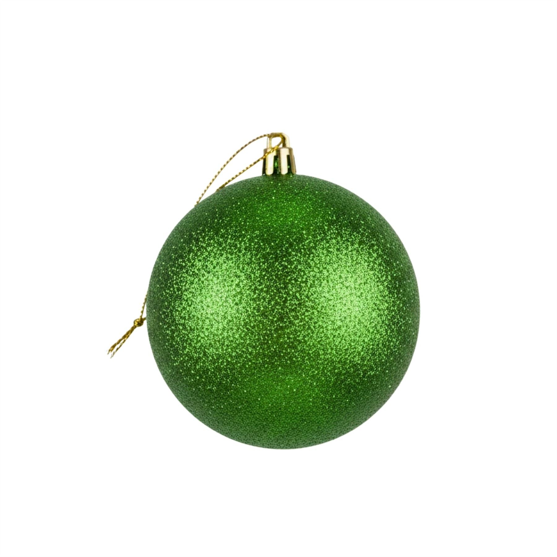 25cm Dark Green Christmas Bauble – Glitter Finish, Shatterproof