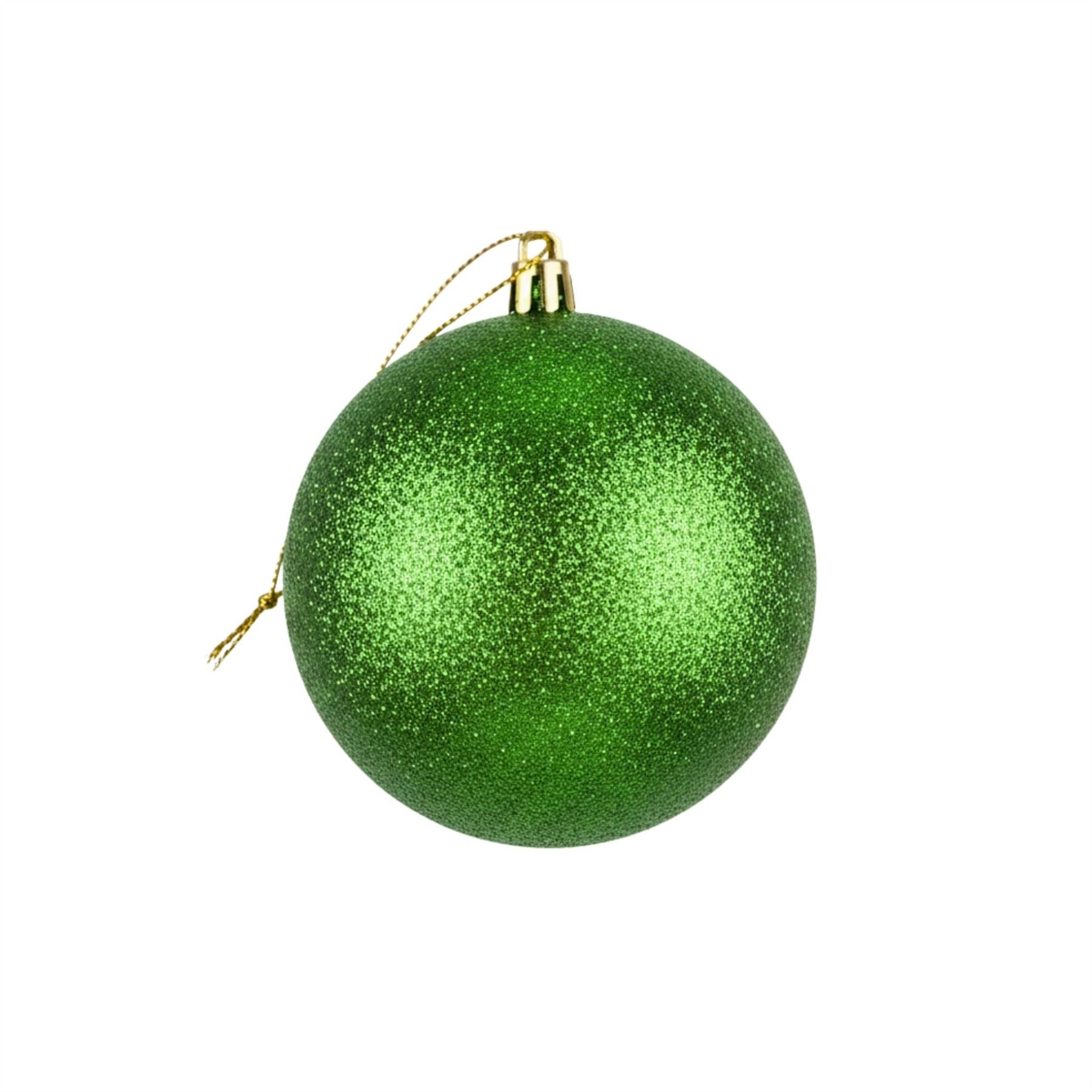 20cm Dark Green Glitter Shatterproof Christmas Bauble – Sparkling Festive Hanging Decoration