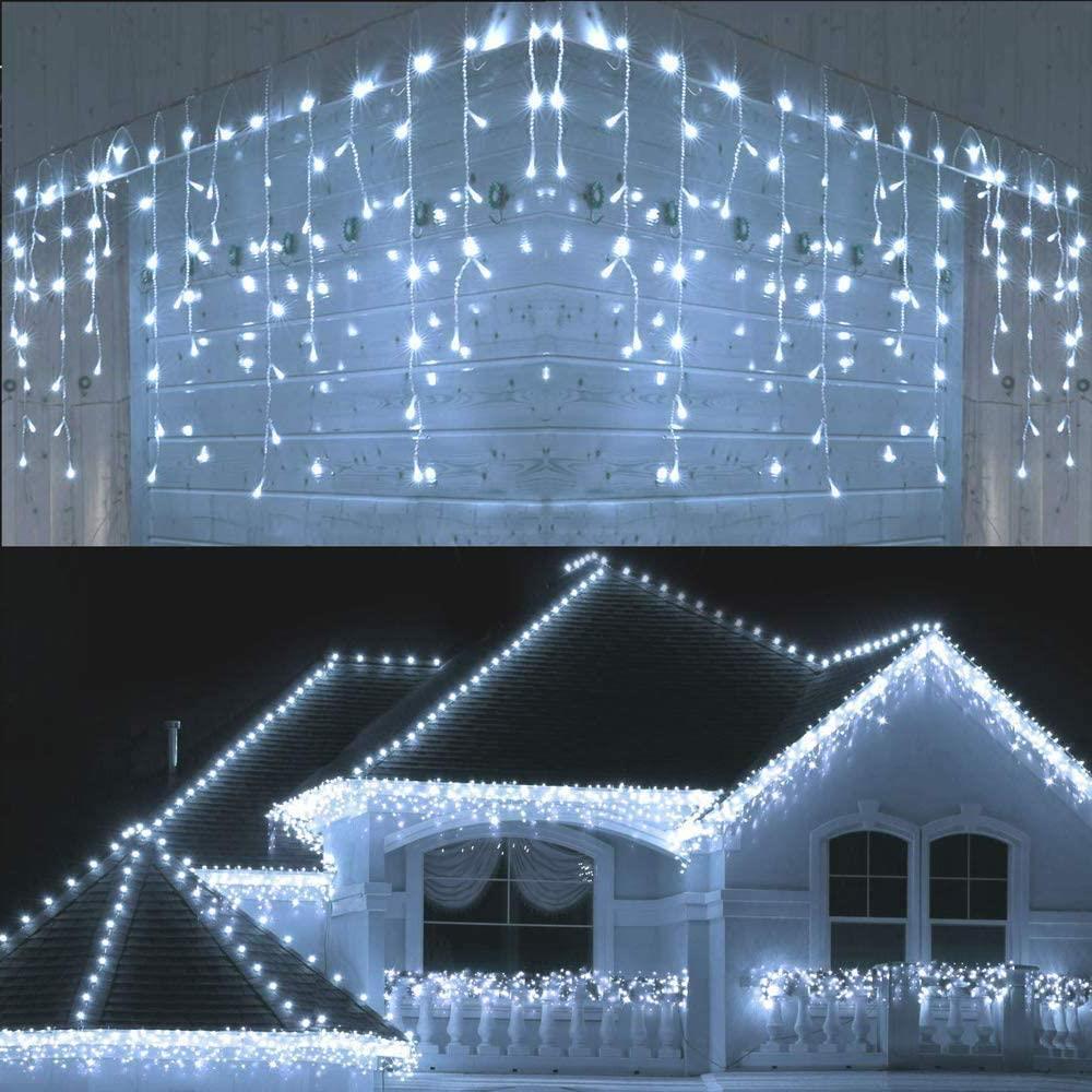 960LED Waterfall Icicle Light Outdoor Connectable Snowing Chaser Xmas Home Decor